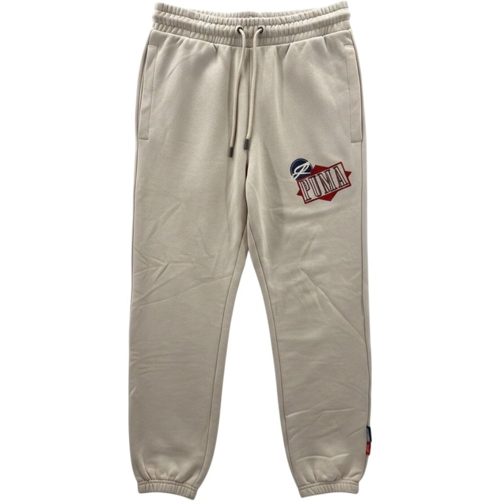 Puma Legacy of Sport Womens Cream Logo Jogger Sweatpants Size Small NEW